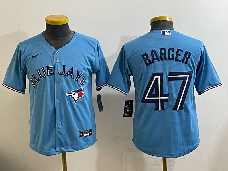 Youth 2025 Nike Toronto Blue Jays #47 Barger Light Blue Game MLB Jersey 05